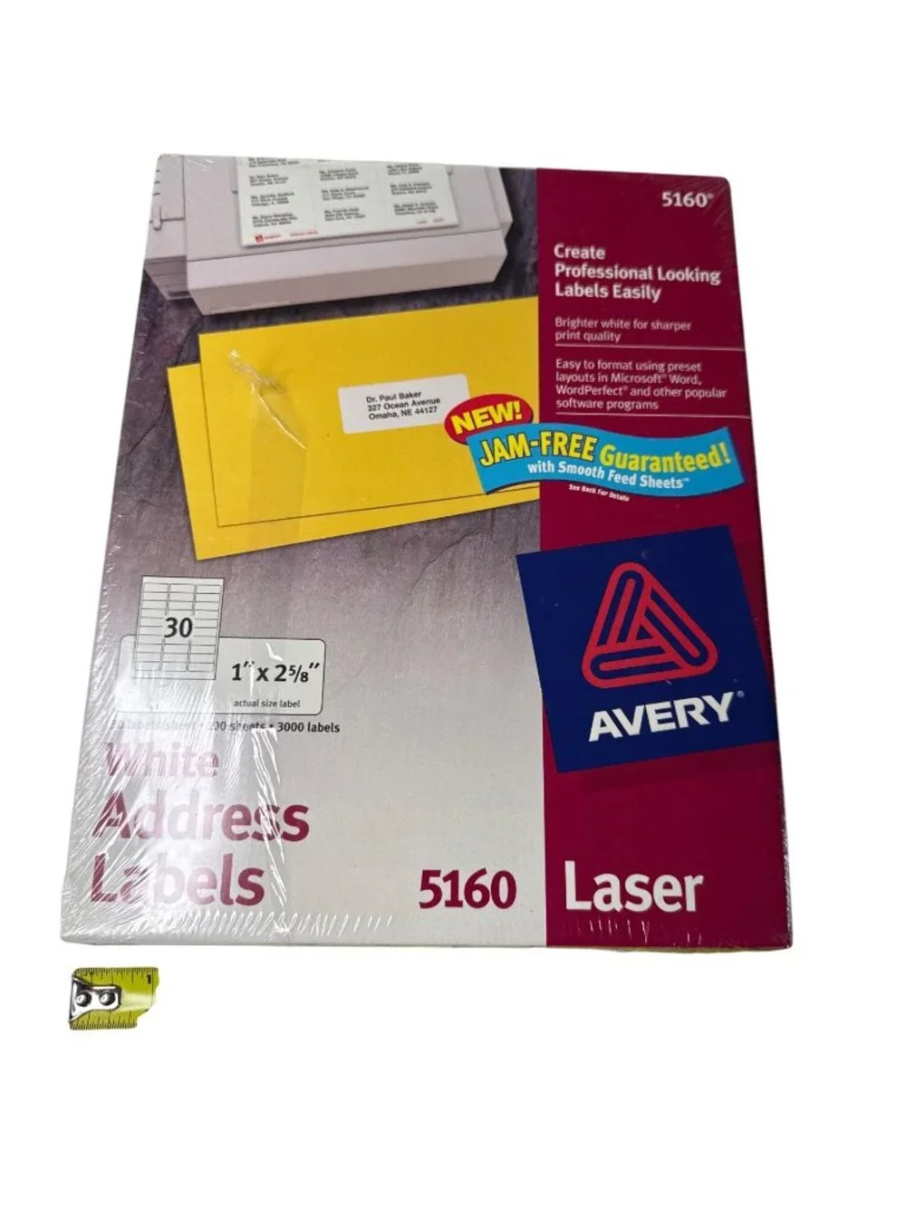 Avery White Address Labels 5160 100 Sheets 3000 Labels 1